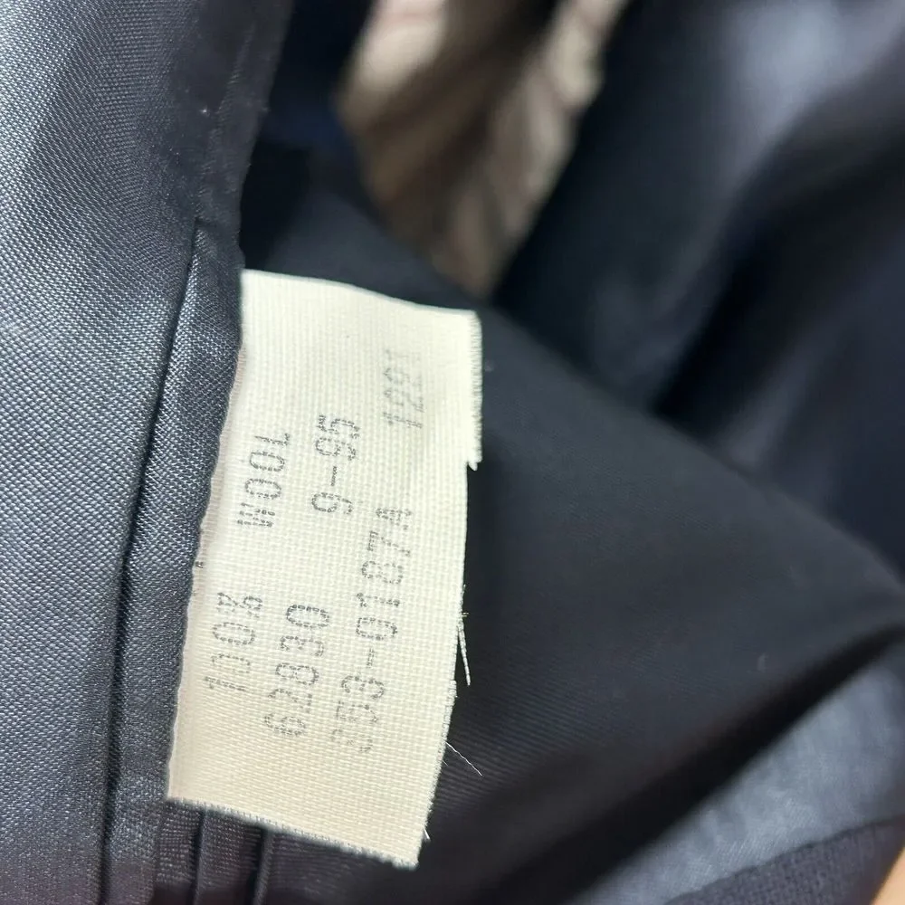 Lands End Men's Wool Navy Blue Jacket Blazer Gold Crest Anchor Buttons Size 44R